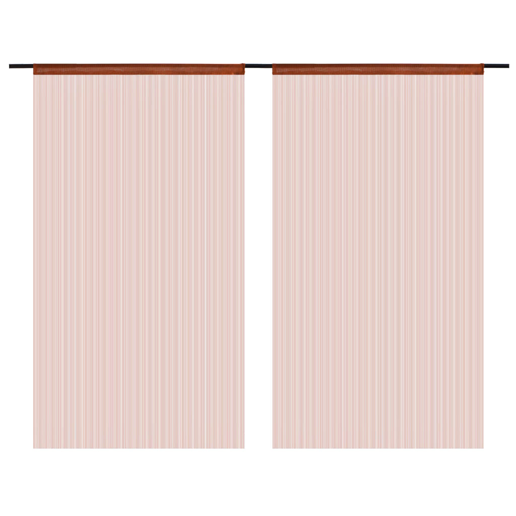 vidaXL String Curtains 2 pcs 140x250 cm Brown