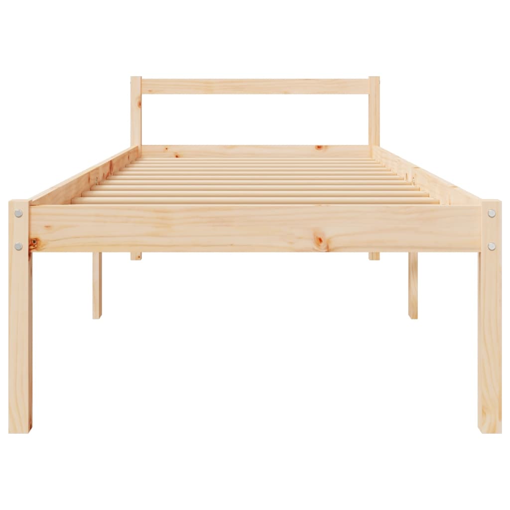 vidaXL Bed Frame 75x190 cm Small Single Solid Wood Pine