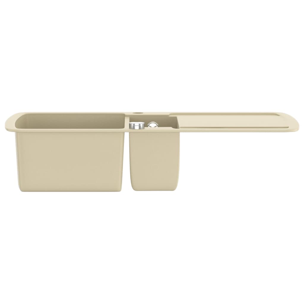 vidaXL Granite Kitchen Sink Double Basins Beige vidaXL.ie