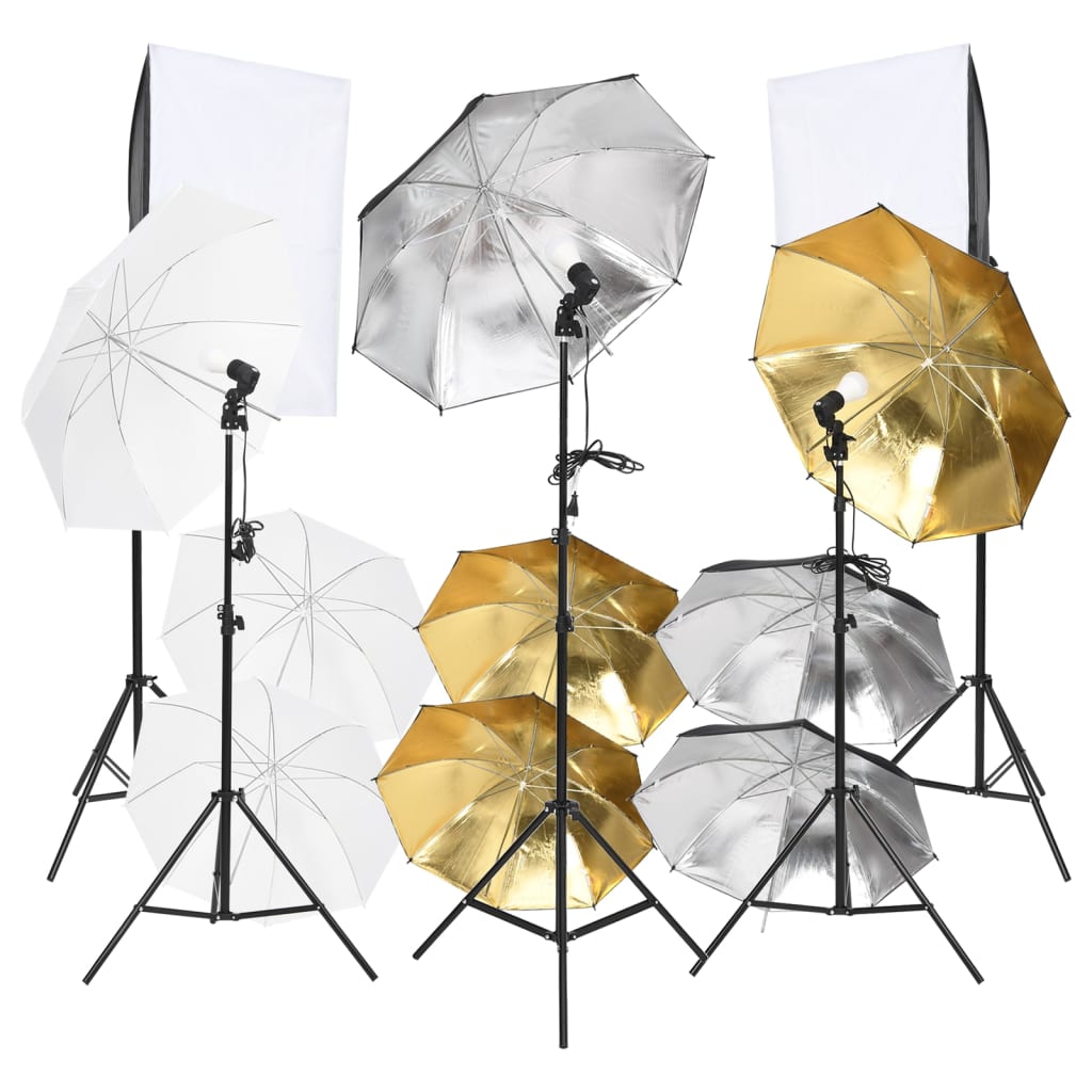 vidaXL Photo Studio Kit with Light Set, Shooting Table and Reflector