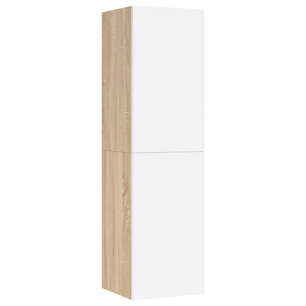vidaXL TV Cabinet White and Sonoma Oak 30.5x30x110 cm Engineered Wood