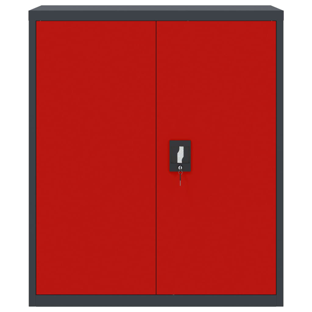 vidaXL File Cabinet Anthracite and Red 90x40x105 cm Steel