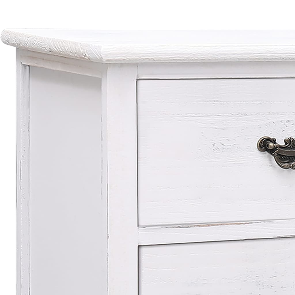 vidaXL TV Cabinet Antique White 108x30x40 cm Solid Paulownia Wood