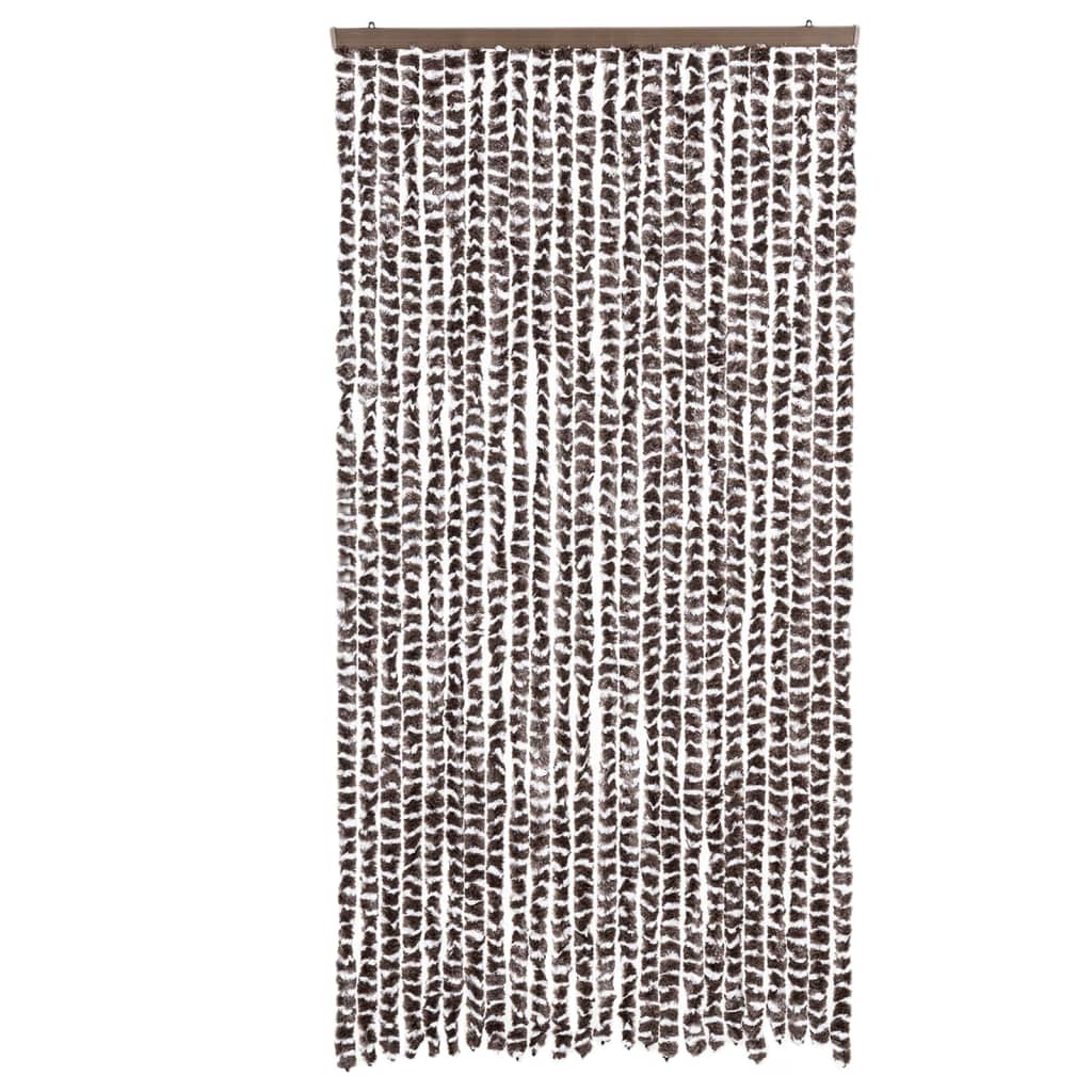 vidaXL Fly Curtain Brown and White 100x200 cm Chenille