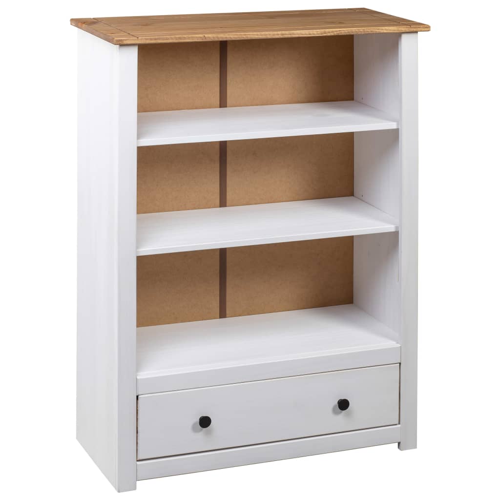 vidaXL Bookcase White 80x35x110 cm Solid Pine Wood Panama Range