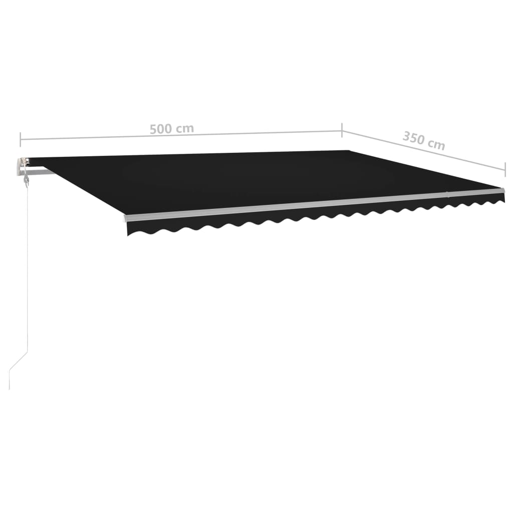 vidaXL Manual Retractable Awning with Posts 5x3.5 m Anthracite
