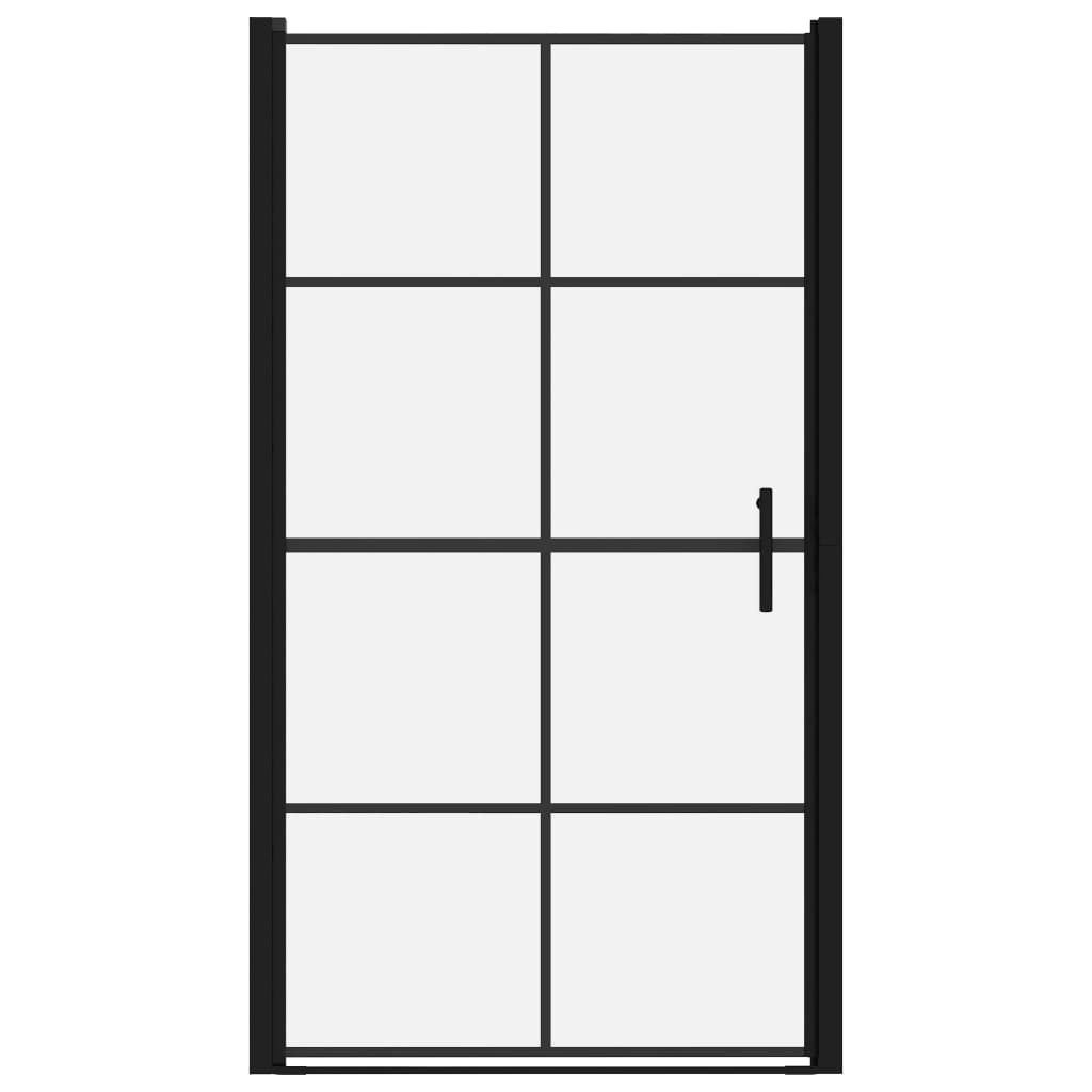 vidaXL Shower Doors Tempered Glass 100x178 cm Black