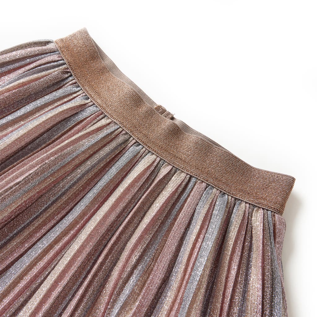 Kids' Pleated Skirt with Glitters Brown and Pink 92