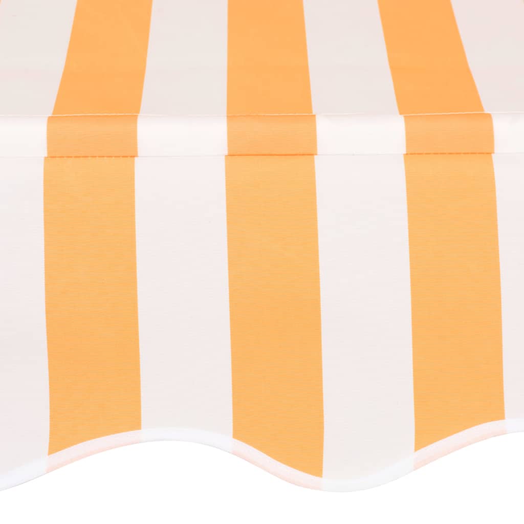 vidaXL Manual Retractable Awning 400 cm Orange and White Stripes