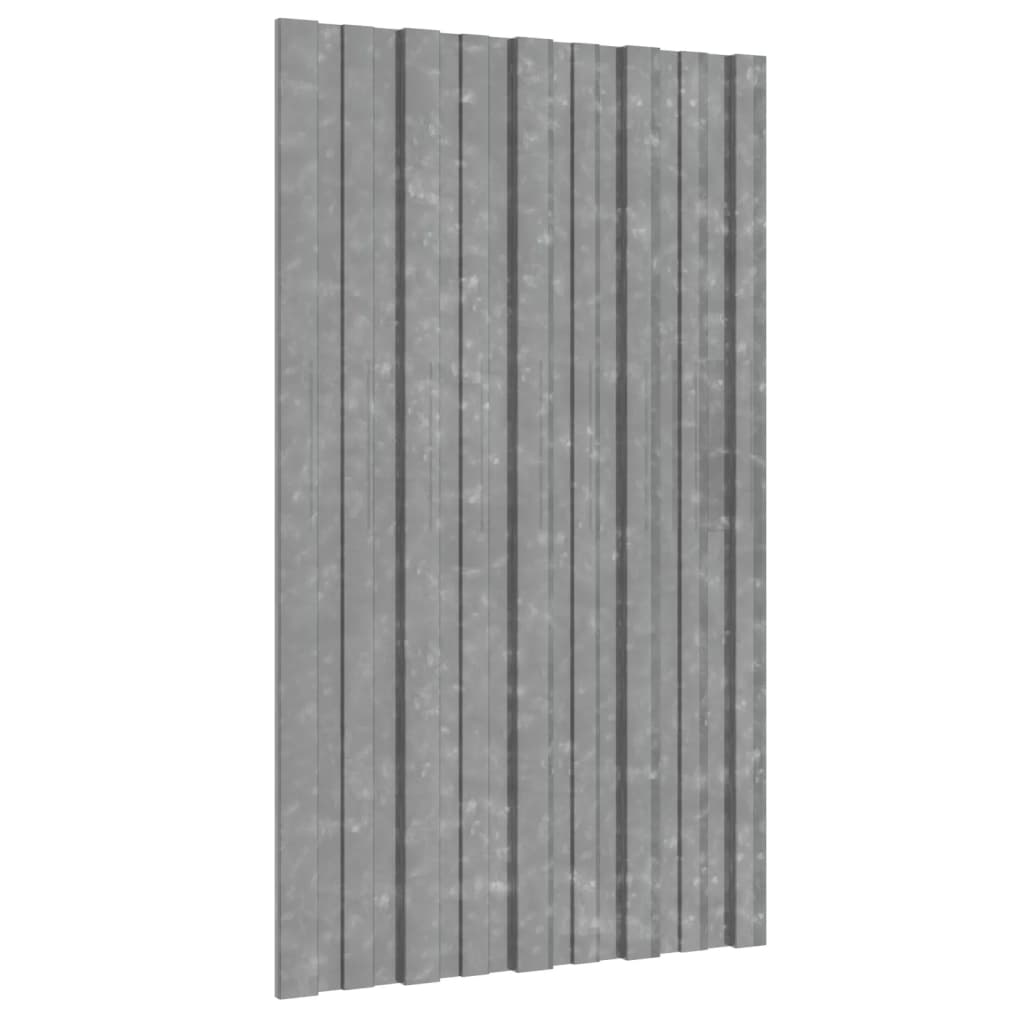 vidaXL Roof Panels 36 pcs Galvanised Steel Silver 80x45 cm