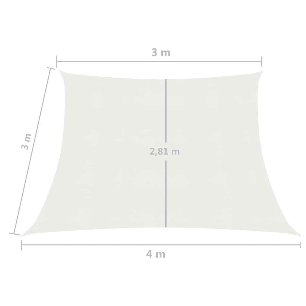vidaXL Sunshade Sail 160 g/m² White 3/4x3 m HDPE