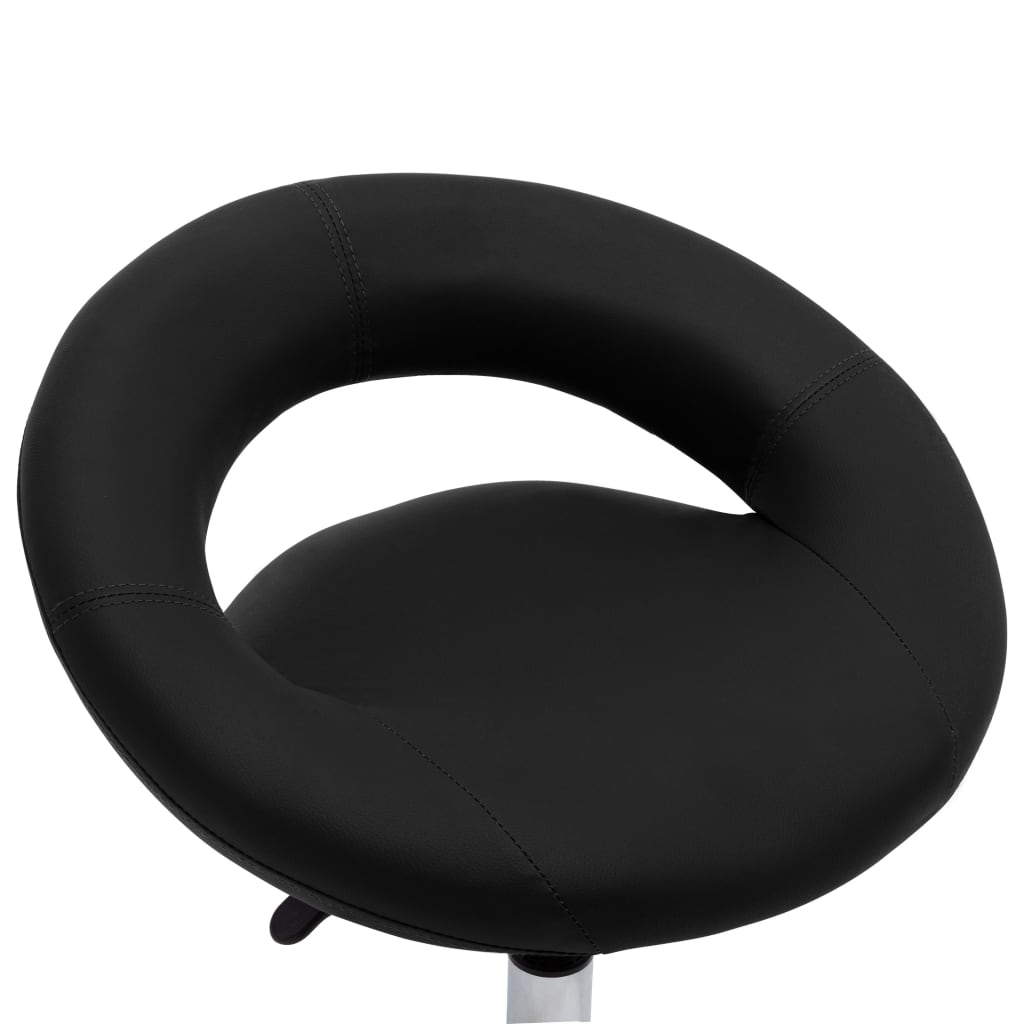 vidaXL Swivel Dining Chair Black Faux Leather