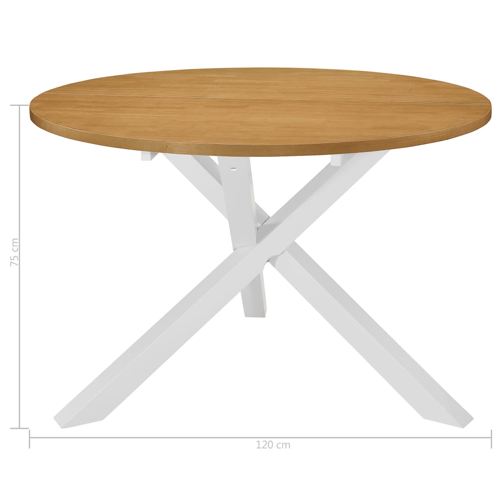 vidaXL Dining Table White 120x75 cm MDF
