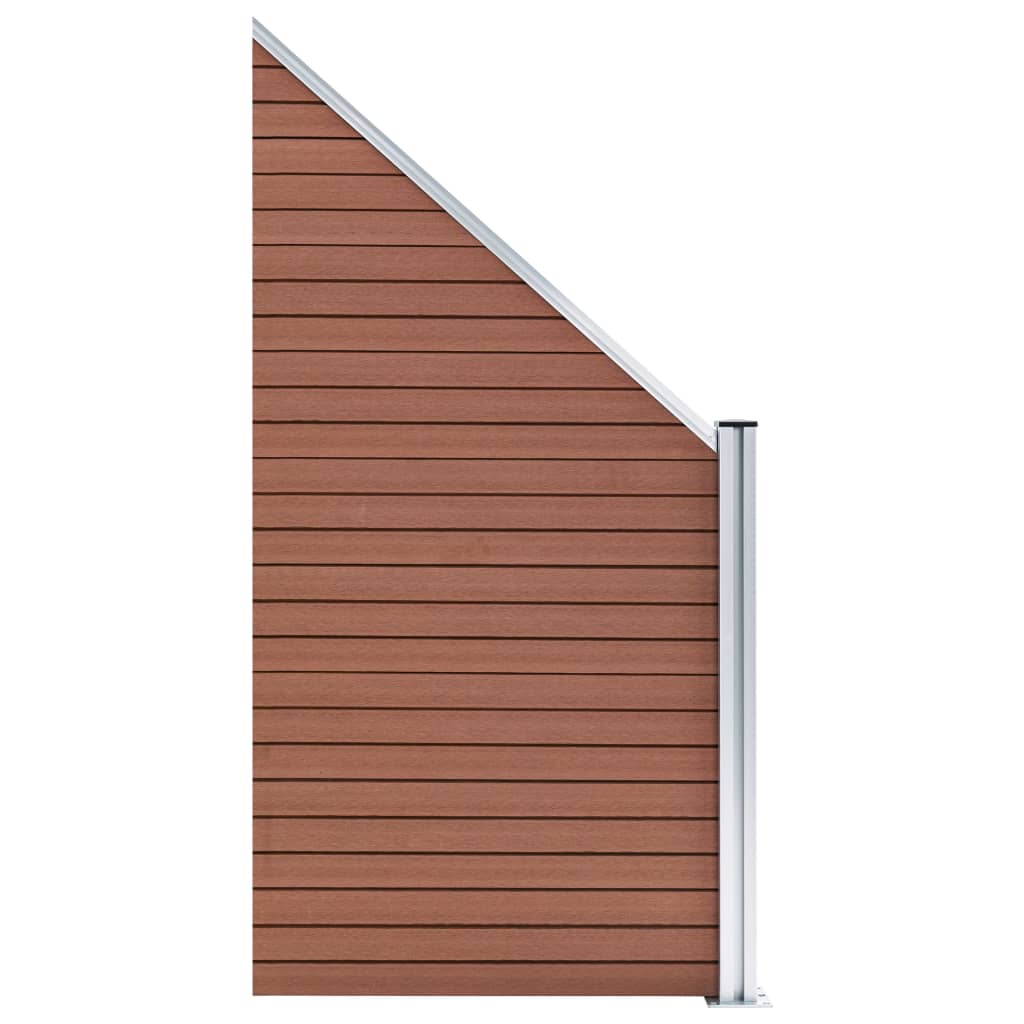vidaXL WPC Fence Set 2 Square + 1 Slanted 446x186 cm Brown