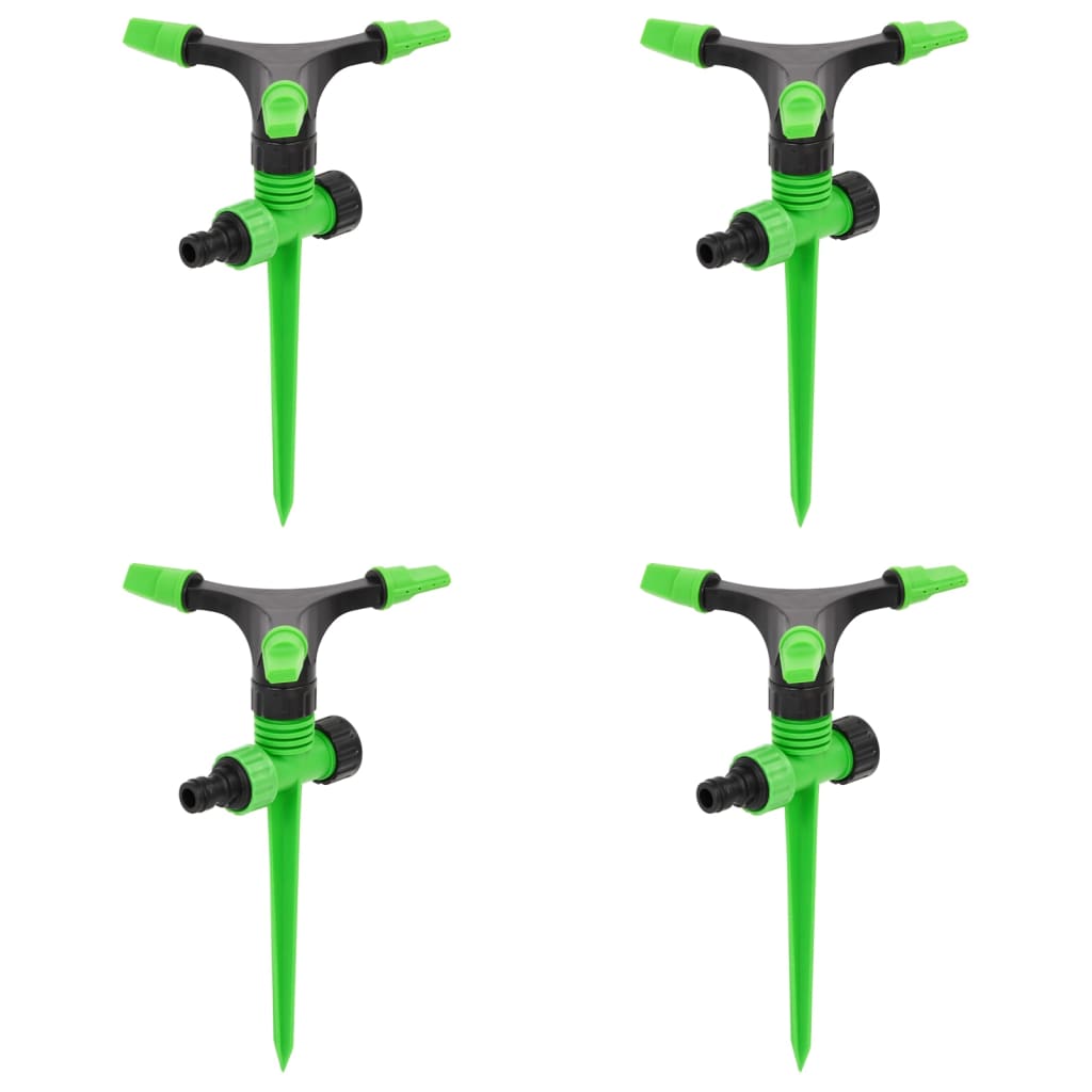 vidaXL Rotating Sprinklers 4 pcs Green and Black 16x13.5x25.5 cm ABS&PP