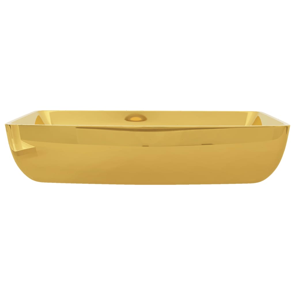 vidaXL Wash Basin 71x38x13.5 cm Ceramic Gold