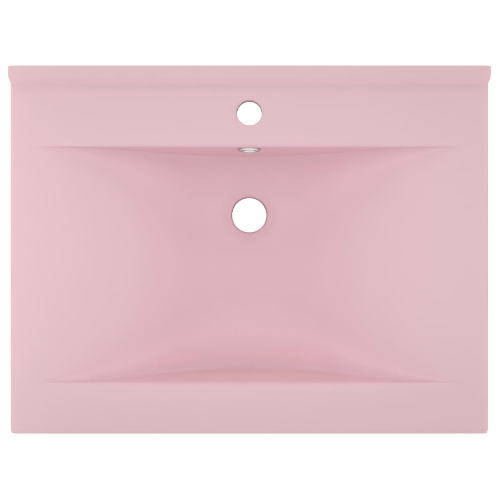 vidaXL Luxury Basin with Faucet Hole Matt Pink 60x46 cm Ceramic