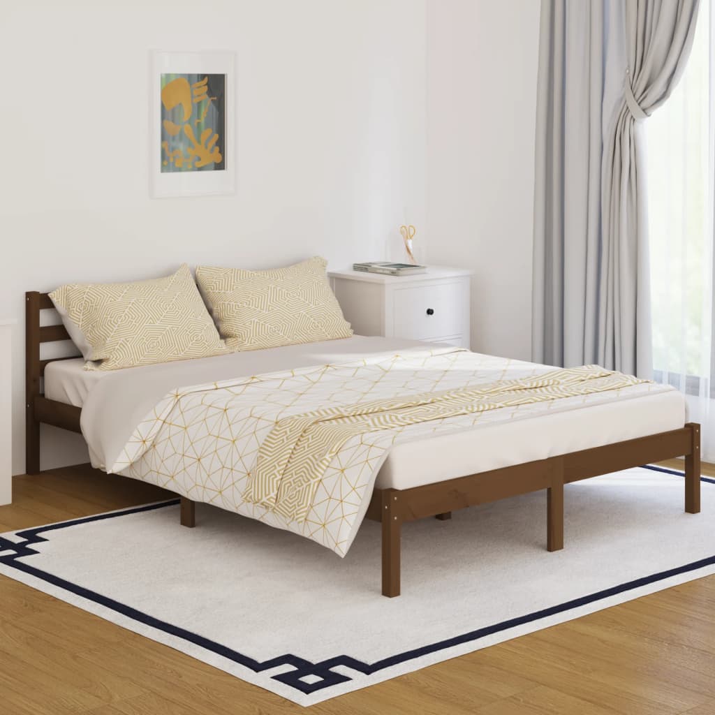 vidaXL Day Bed Solid Wood Pine 140x200 cm Double Honey Brown