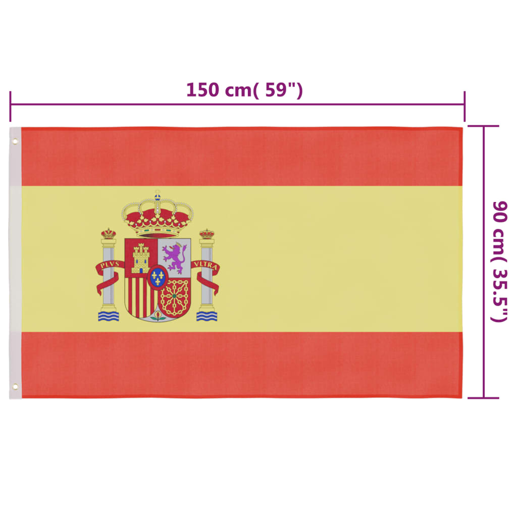 vidaXL Spain Flag 90x150 cm