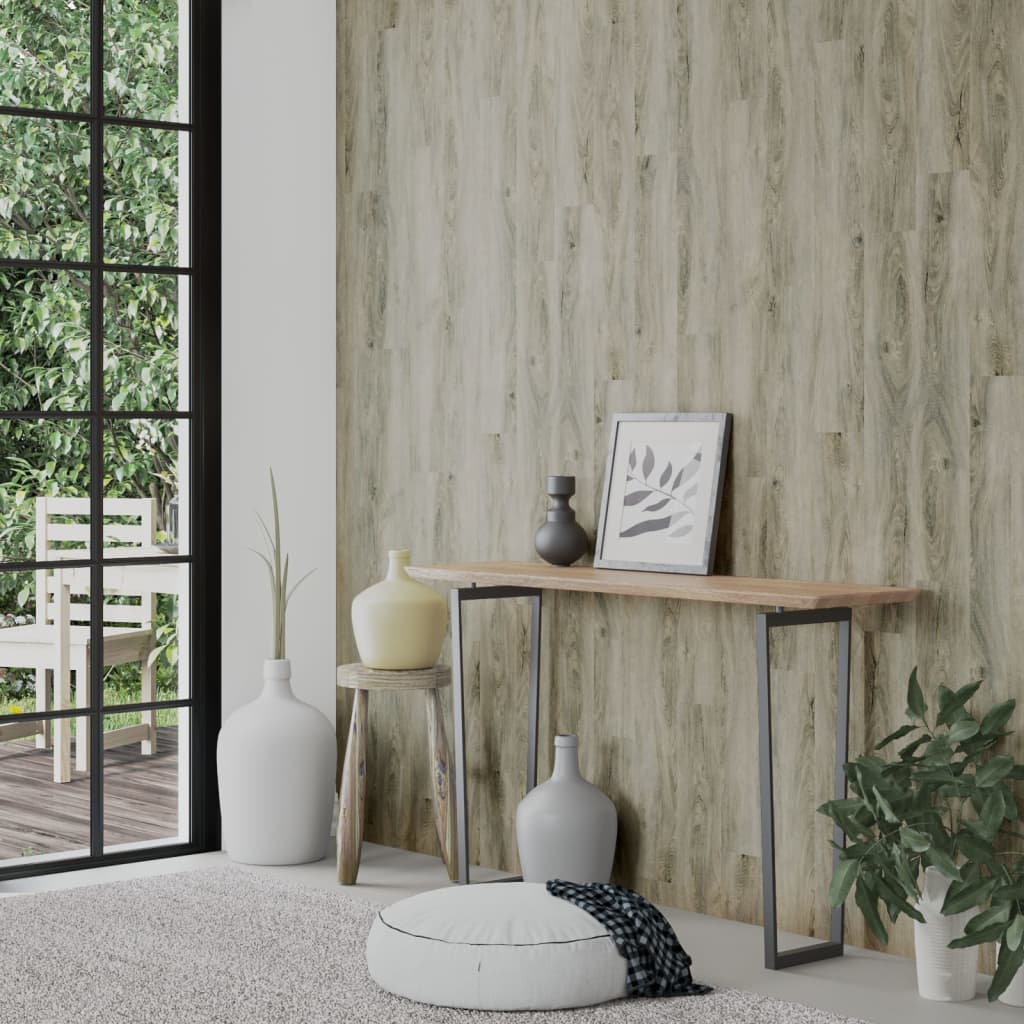 vidaXL Wall Panels Wood Look Grey PVC 2.06 m²