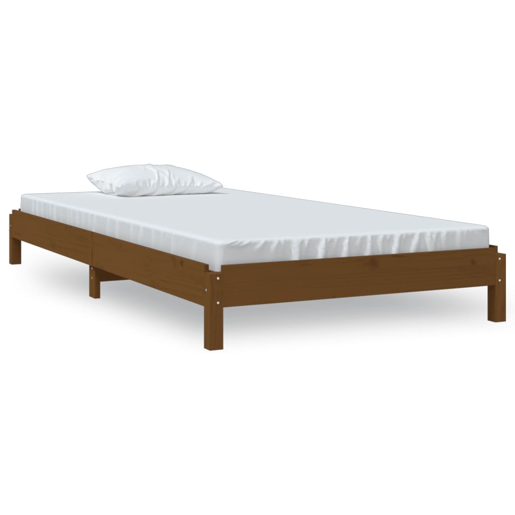 vidaXL Stack Bed Honey Brown 75x190 cm Small Single Solid Wood Pine