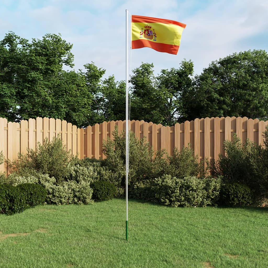 vidaXL Spain Flag and Pole Aluminium 6.2 m