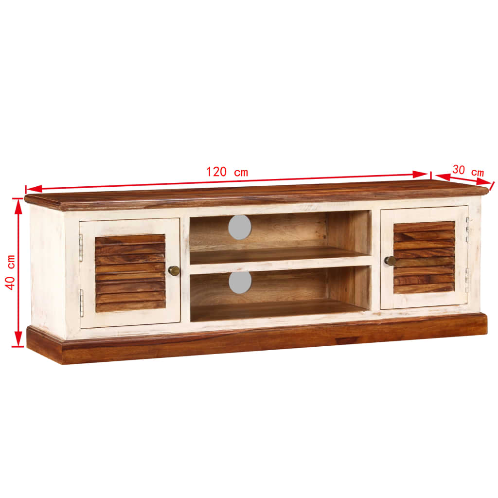vidaXL TV Cabinet Solid Sheesham Mango Wood 120x30x40 cm