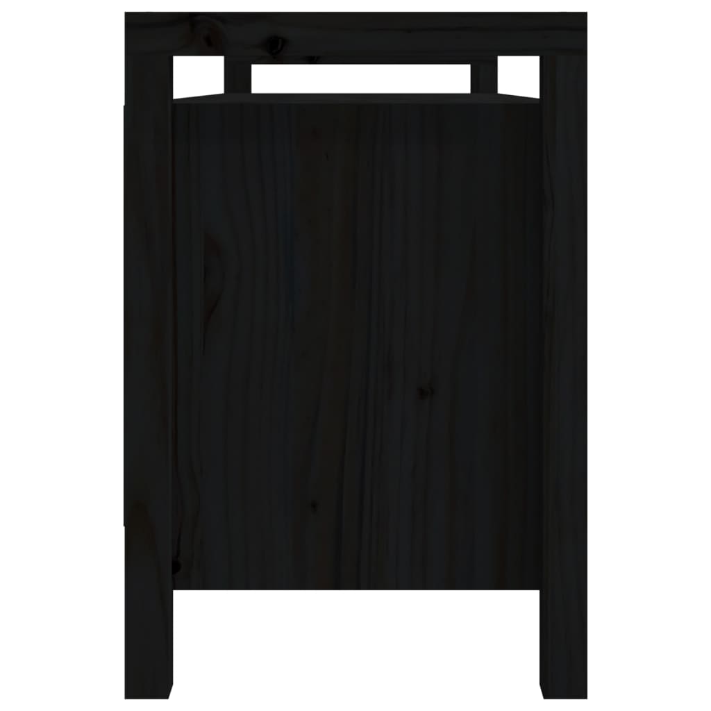 vidaXL Hall Bench Black 110x40x60 cm Solid Wood Pine