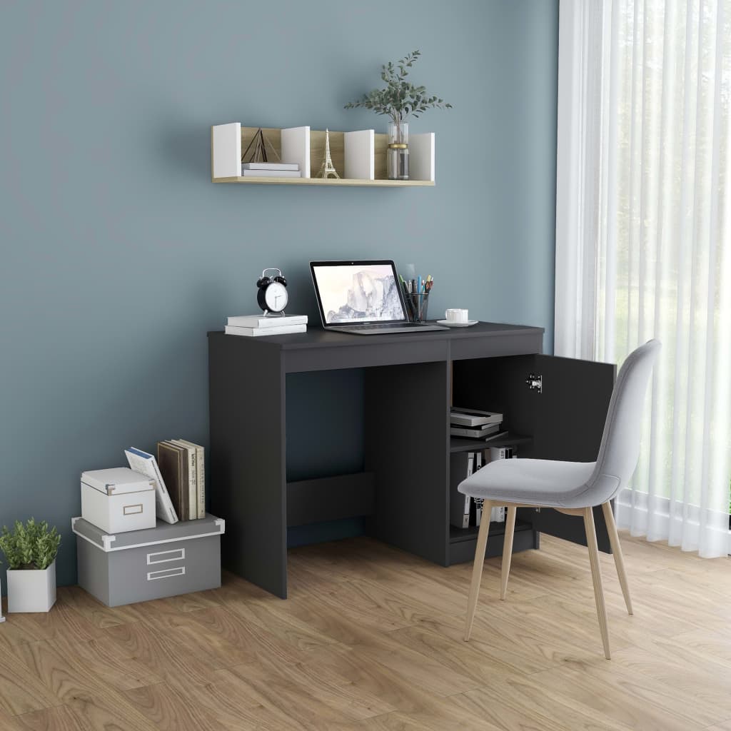 vidaXL Desk Grey 100x50x76 cm Chipboard