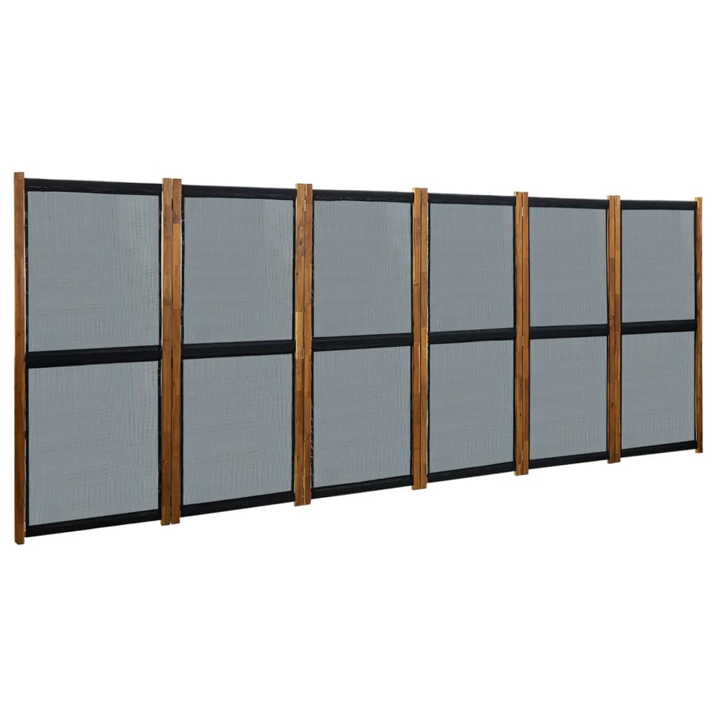 vidaXL 6-Panel Room Divider Black 420x170 cm