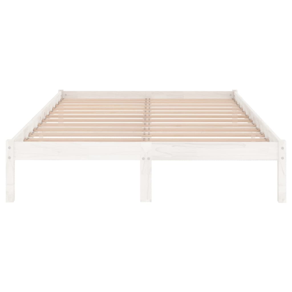 vidaXL Bed Frame White Solid Wood 120x190 cm Small Double