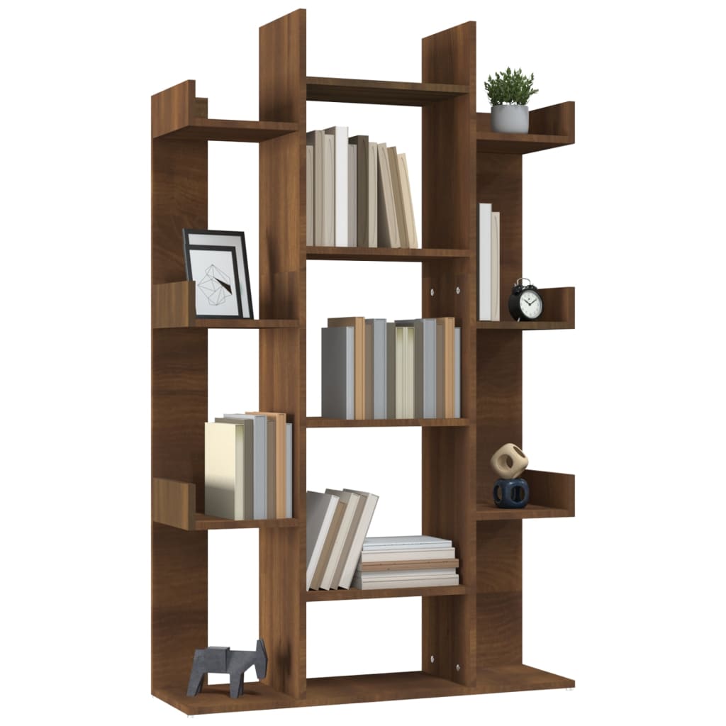 vidaXL Book Cabinet Brown Oak 86x25.5x140 cm Engineered Wood
