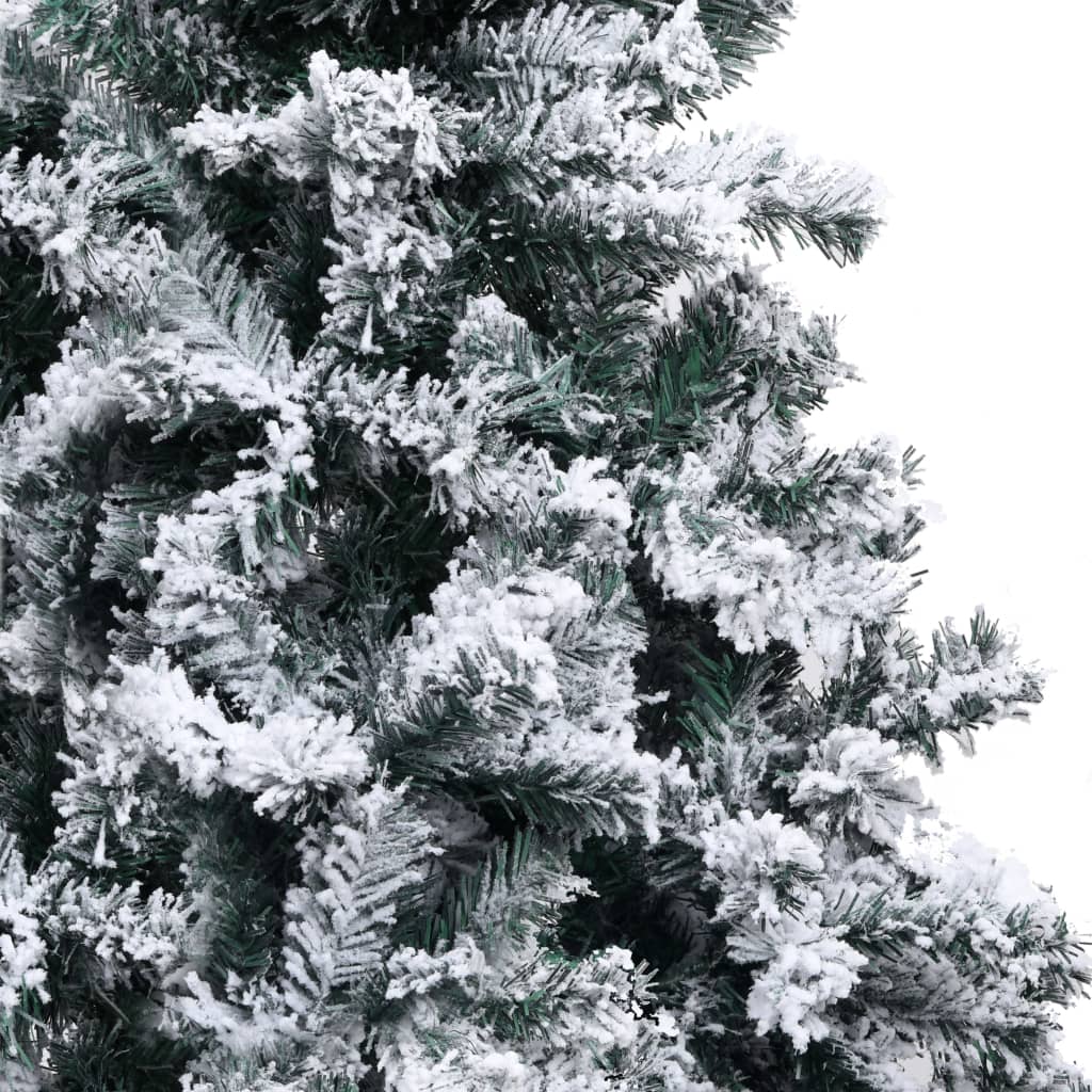 vidaXL Artificial Christmas Tree with Flocked Snow Green 180 cm PVC