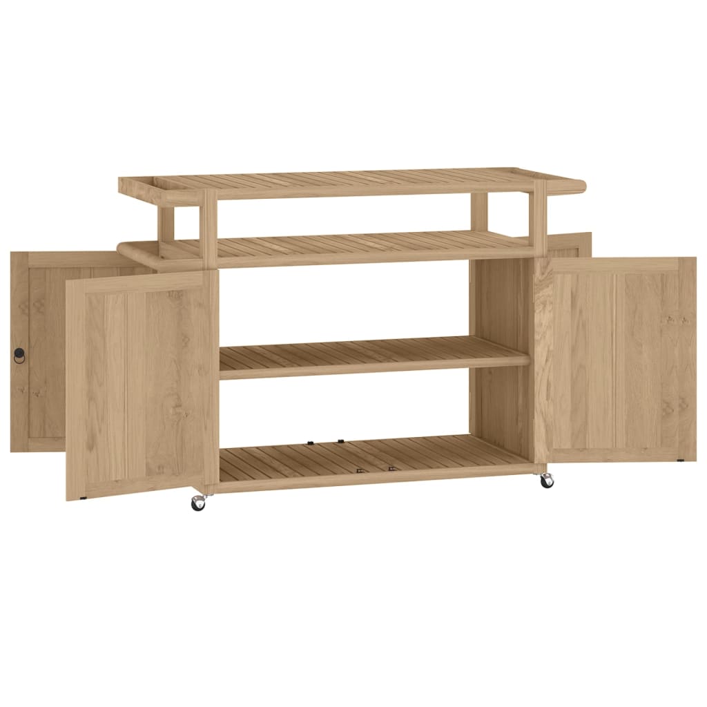 vidaXL Bar Cart 120x50x90 cm Solid Wood Teak