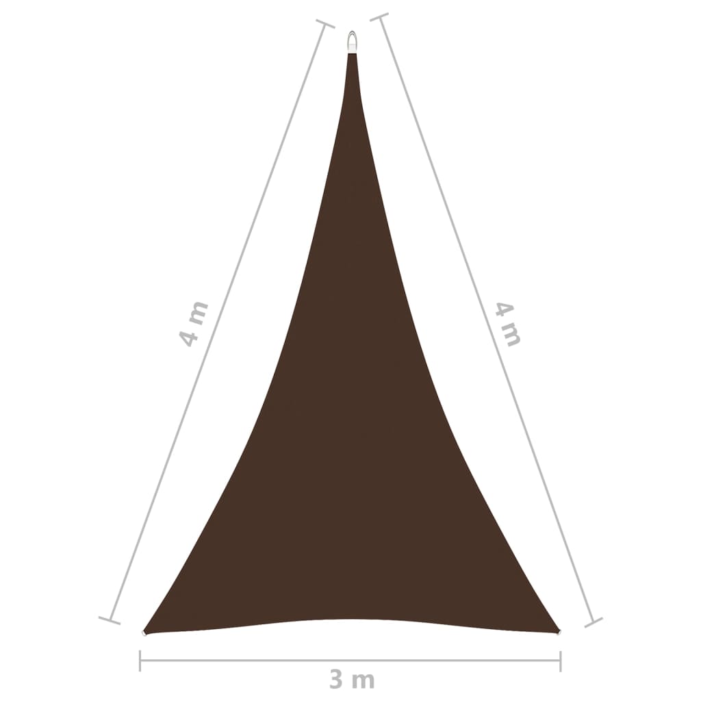 vidaXL Sunshade Sail Oxford Fabric Triangular 3x4x4 m Brown
