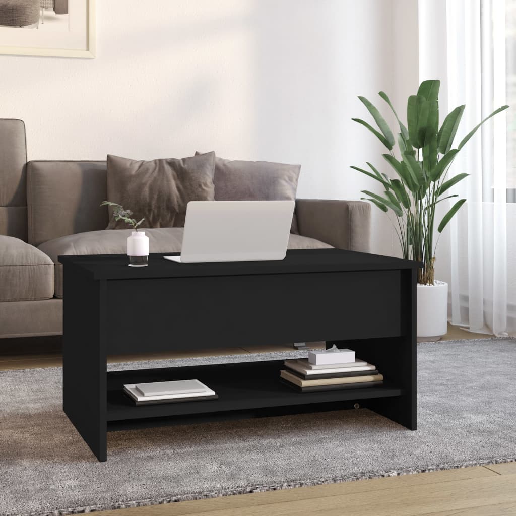 vidaXL Coffee Table Black 80x50x40 cm Engineered Wood