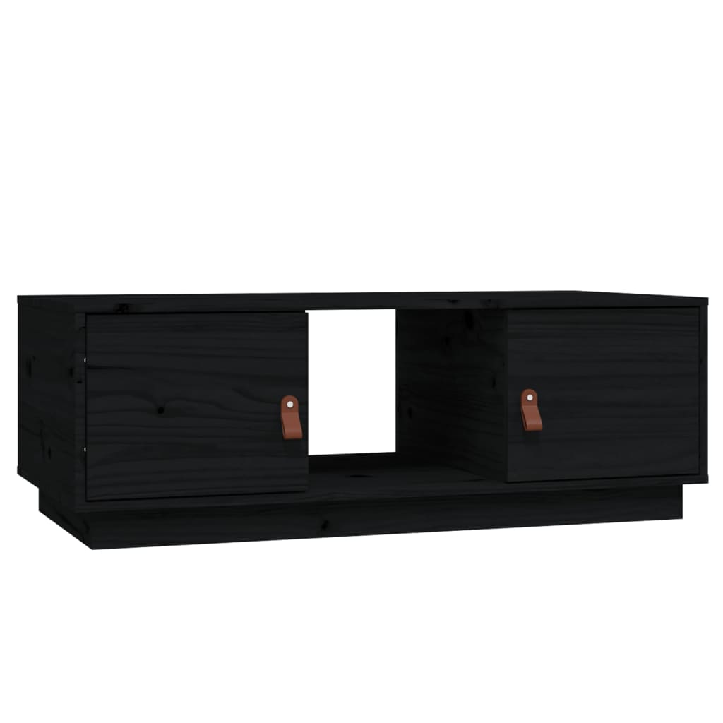 vidaXL Coffee Table Black 100x50x35 cm Solid Wood Pine