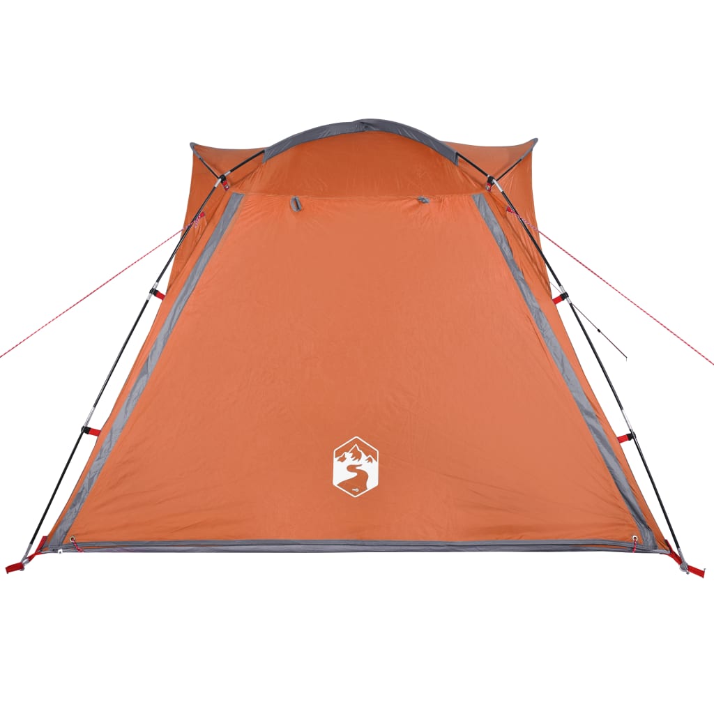 vidaXL Camping Tent 4-Person Grey and Orange Quick Release Waterproof