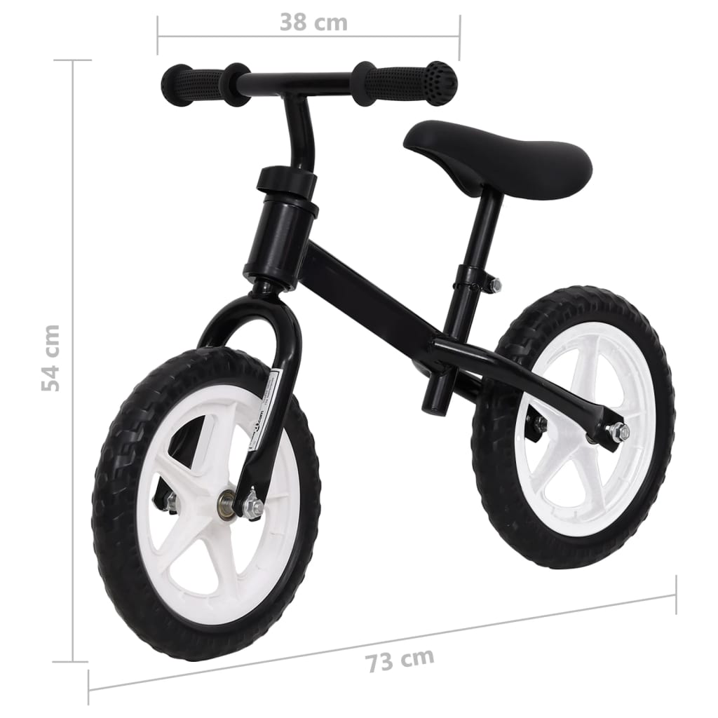 vidaXL Balance Bike 9.5 inch Wheels Black