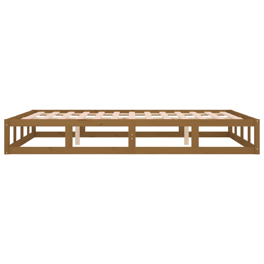 vidaXL Bed Frame Honey Brown 135x190 cm Double Solid Wood
