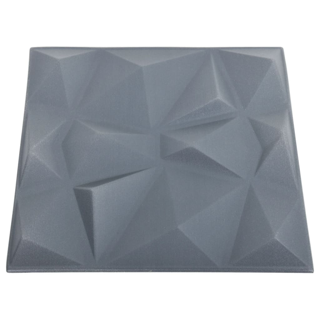 vidaXL 3D Wall Panels 24 pcs 50x50 cm Diamond Grey 6 m²