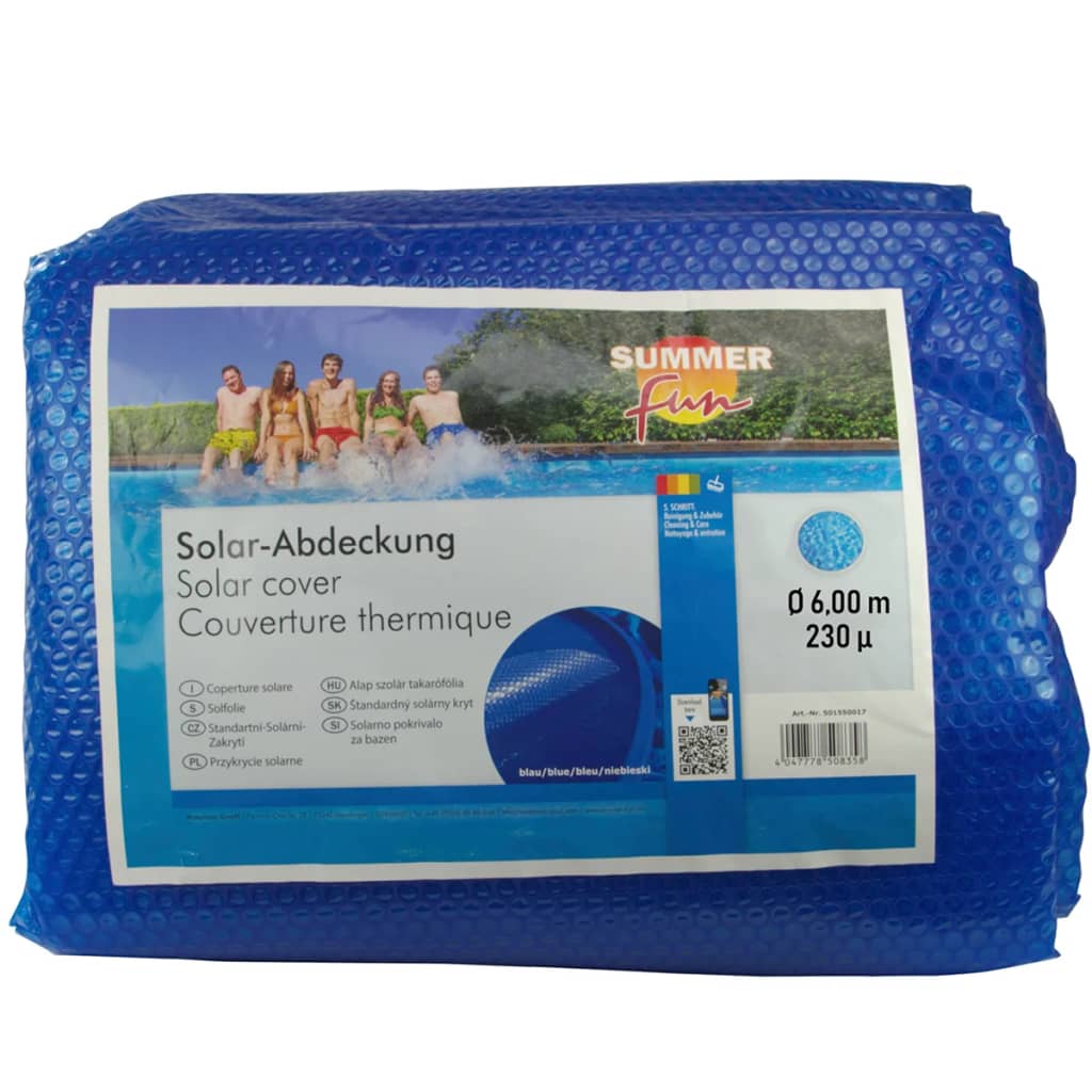 Summer Fun Summer Pool Solar Cover Round 600 cm PE Blue