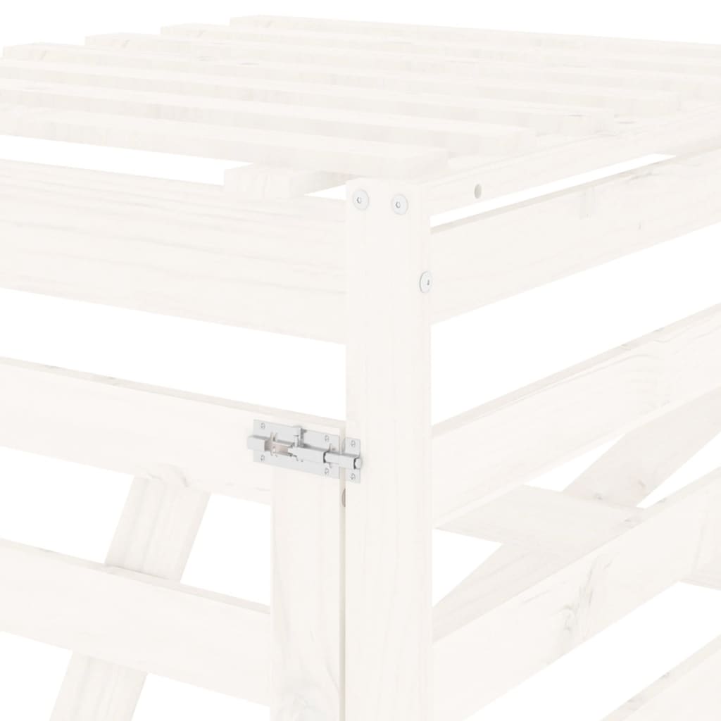 vidaXL Wheelie Bin Storage Extension White Solid Wood Pine