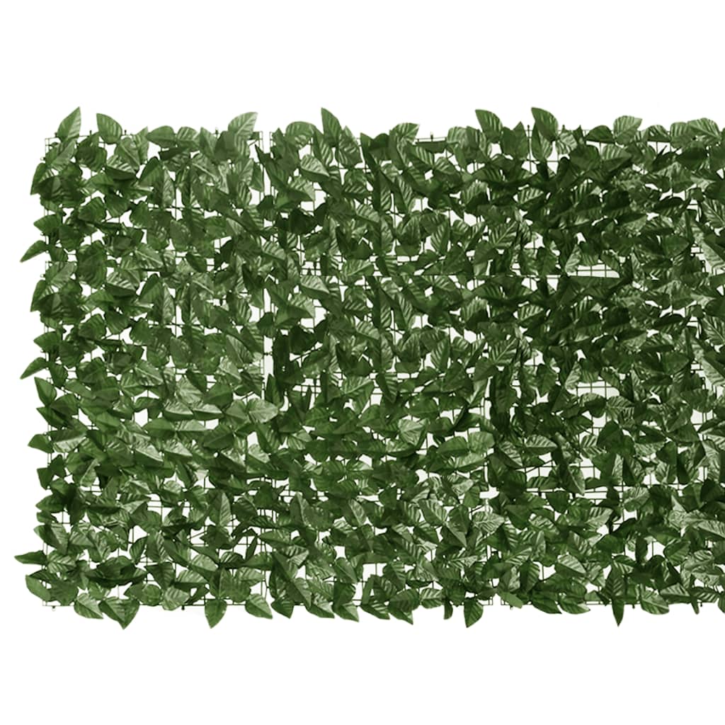 vidaXL Balcony Screen with Dark Green Leaves 200x100 cm