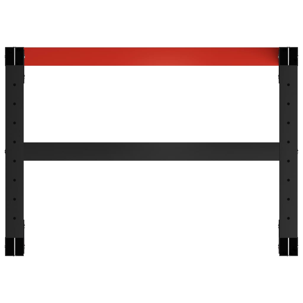 vidaXL Work Bench Frame Metal 80x57x79 cm Black and Red