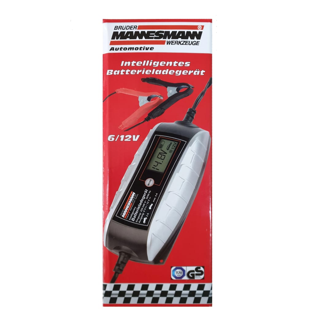 Brüder Mannesmann Battery Charger 6/12 V with LCD Screen