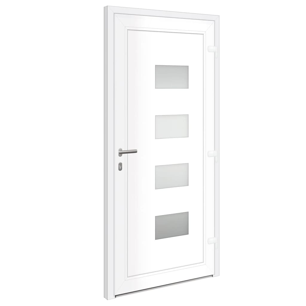 vidaXL Front Door White 100x210 cm Aluminium and PVC