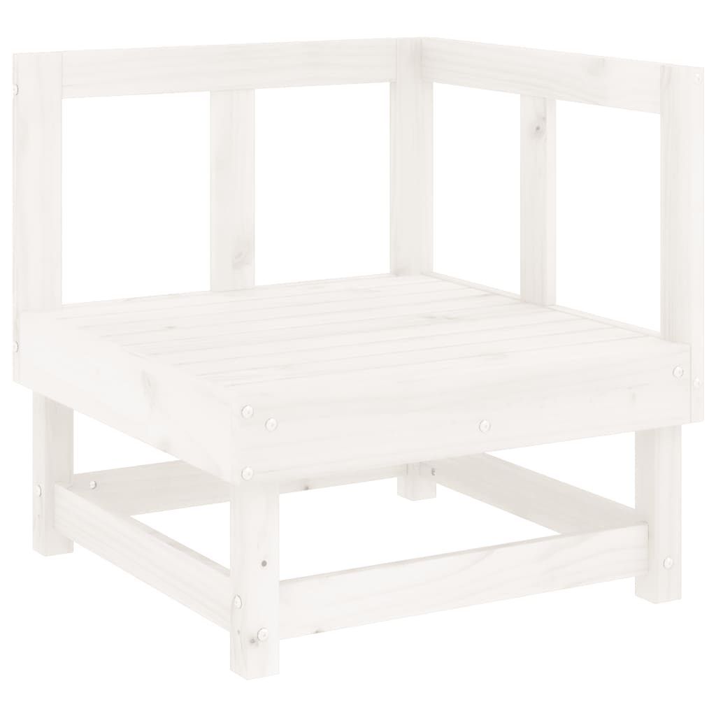 vidaXL 3 Piece Garden Lounge Set White Solid Wood Pine