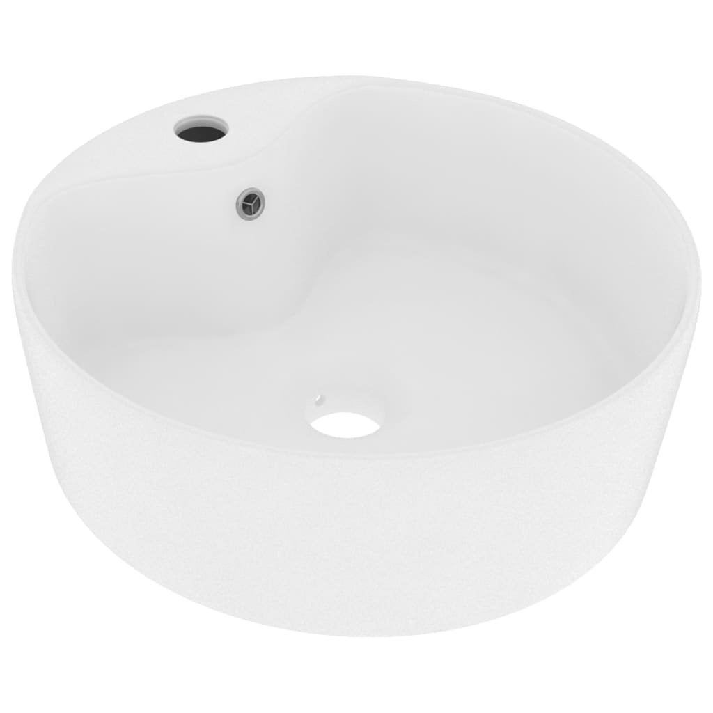 vidaXL Luxury Wash Basin with Overflow Matt White 36x13 cm Ceramic