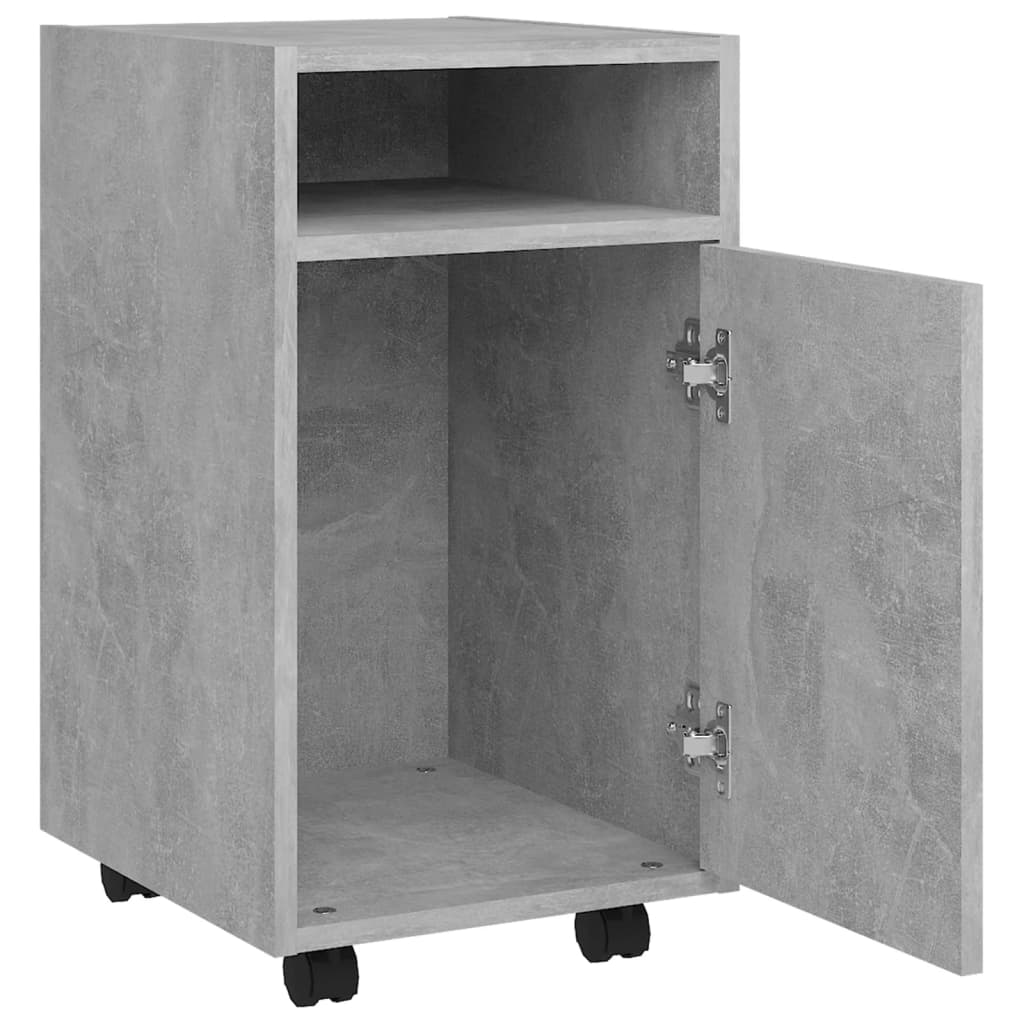 vidaXL Side Cabinet with Wheels Concrete Grey 33x38x60 cm Engineered Wood